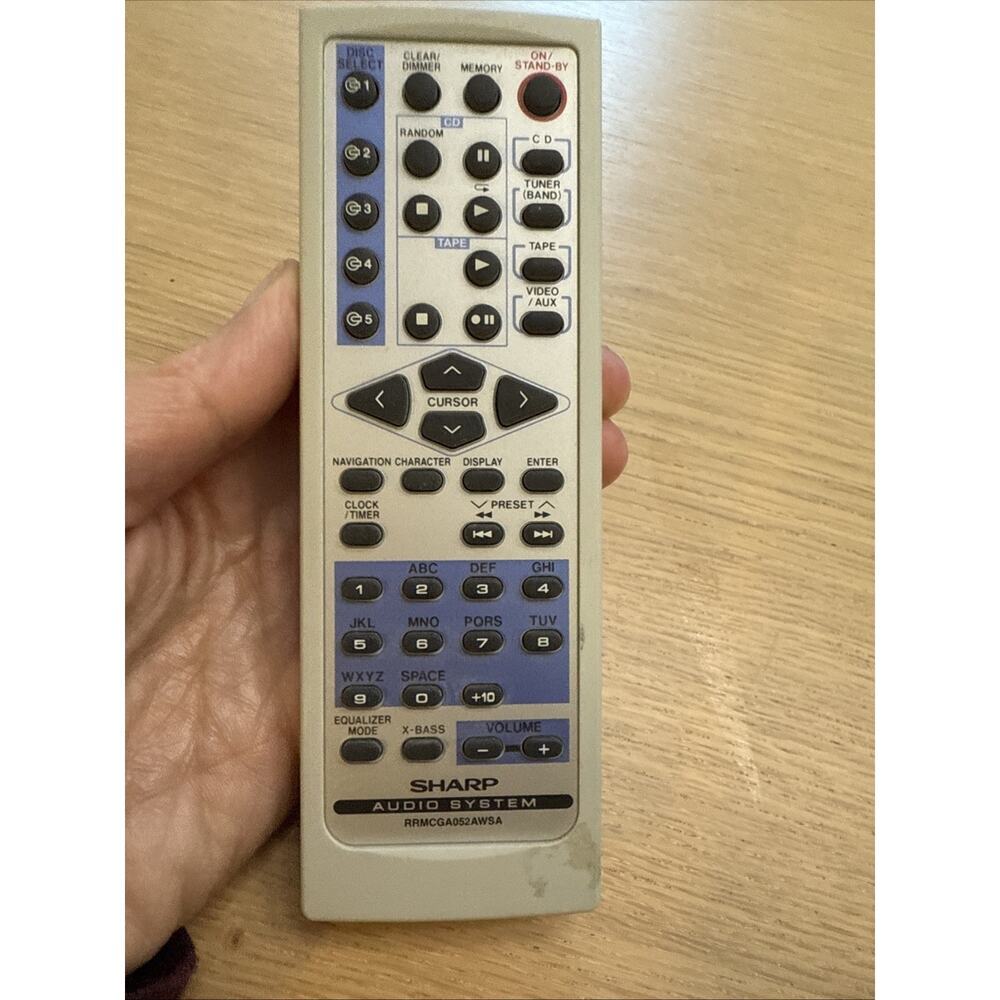 Tested SHARP RRMCGA052AWSA Remote Control for XLMP131 Audio System CD Player